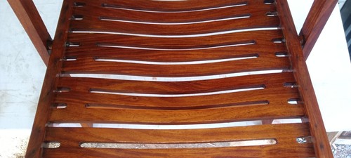 RARE Mid-Century Teak Rex Folding lawn Chair Elegant Unique brass inlay Comfy - Picture 19 of 23