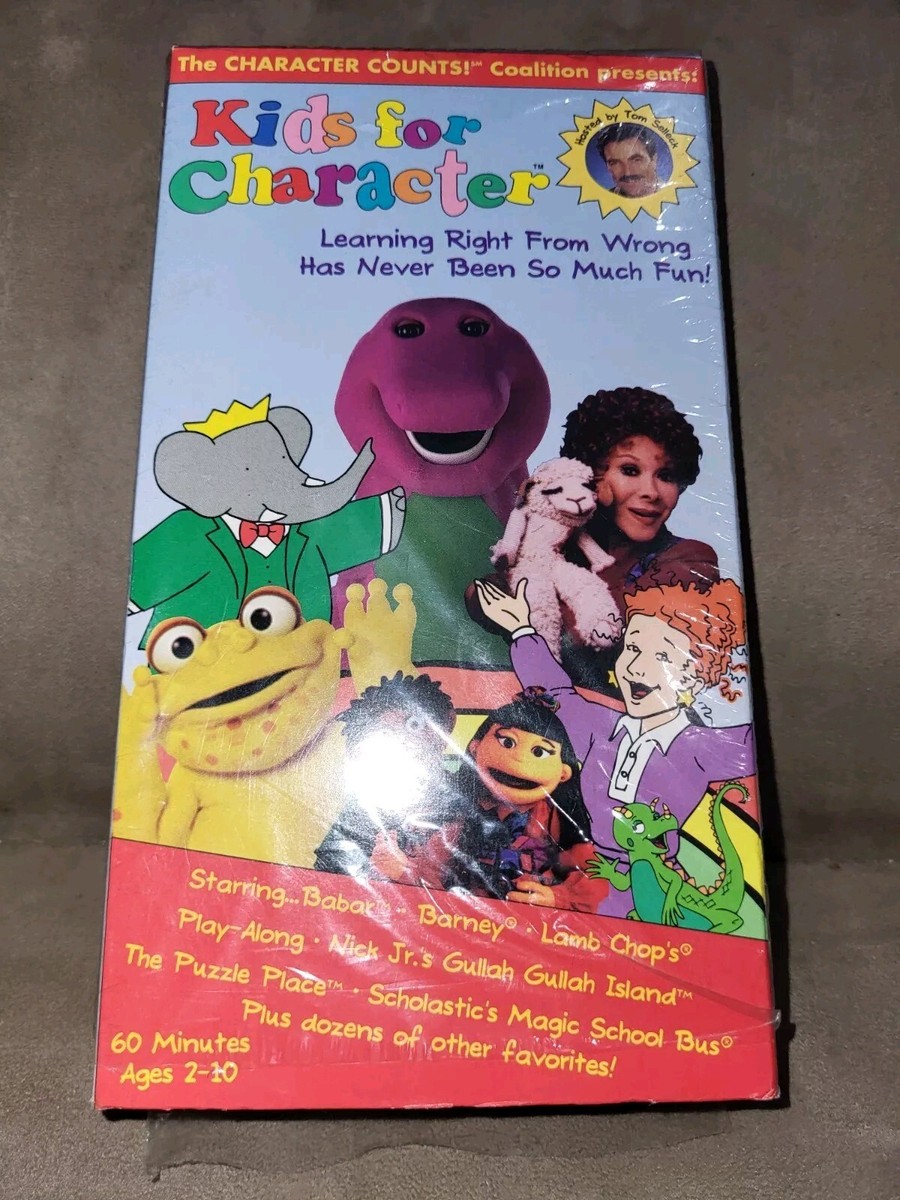 Kids For Character VHS 1996 Barney Lamb Chop Gullah Island Tom