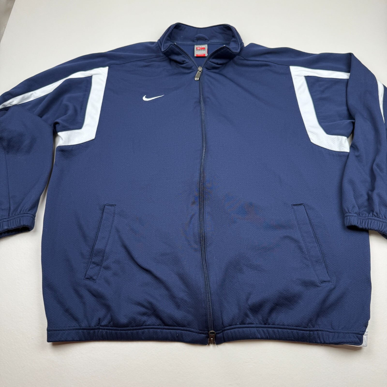 SACAI X NIKE Giacca vintage Nike Team Fit Dry Track uomo 2XL blu navy finto collo zip intera