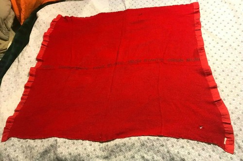 vintage VIRGIN ATLANTIC AIRWAYS BLANKET (40 X 42 INCHES) JOHN HORSFALL ENGLAND