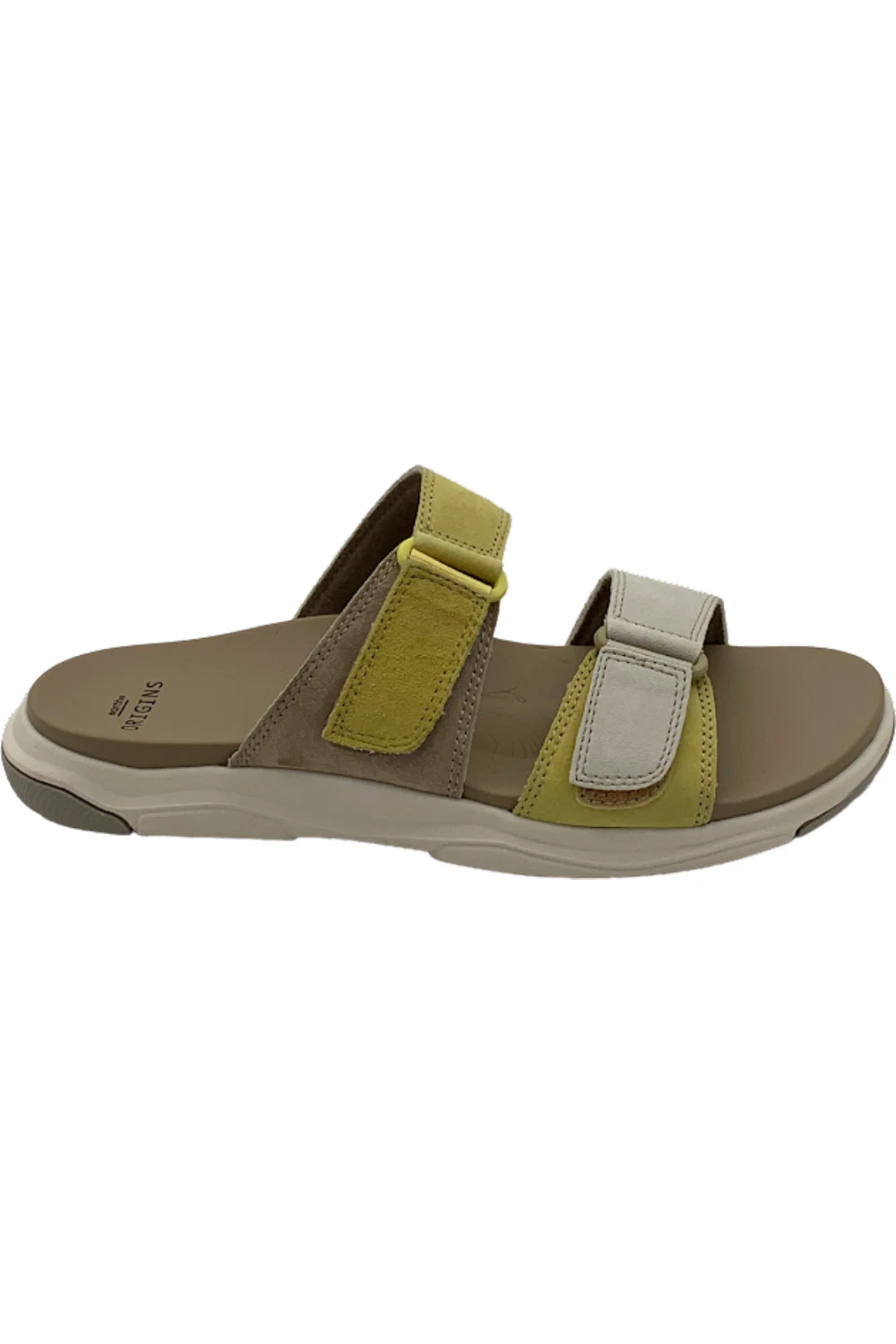 Earth Origins Vesper Women's Suede Slide Sandals Lemon Yellow