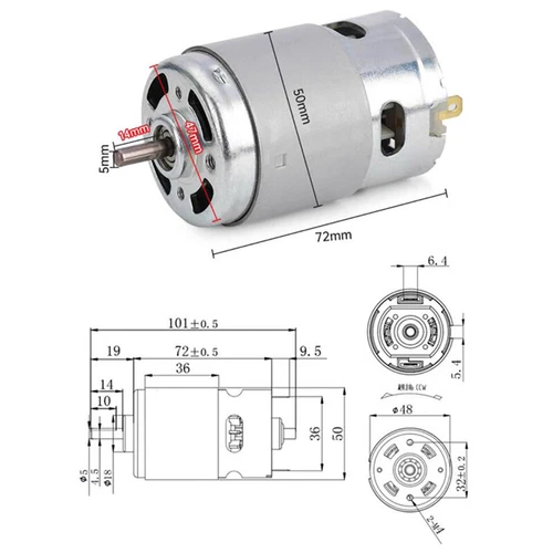 895 High Torque DC 12/4V Small Electric Motors Double Ball Bearing 5000/10000RPM - Picture 2 of 18