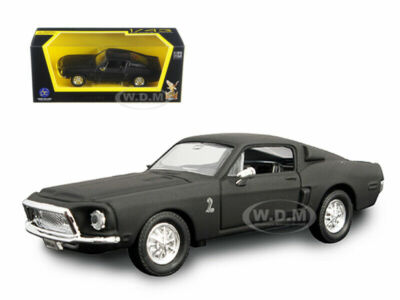 1968 FORD MUSTANG SHELBY GT500 KR MATT BLACK 1/43 DIECAST ROAD
