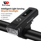 WEST BIKING Bike Bicycle Front Smart Light Sensing Headlight USB Rechargeable