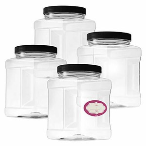clear plastic storage jars with lids
