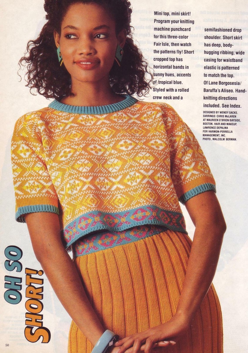 Fair Isle Mini Top with Skirt Bandana Jacket Knitting Pattern