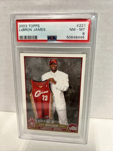 2003 Topps LEBRON JAMES RC Rookie # 221 PSA 8 NM-MT Cavs H0