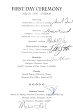 Signed. USPS FDC Ceremony Program #3050, 3055 C1 Pheasant AMERICOVER 1998