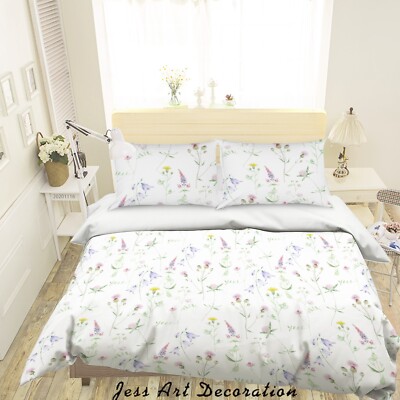 3D Floral Leaf Butterfly Quilt Cover Set Duvet Cover Bedding Pillowcases 1408