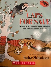 "Caps For Sale" Children's Book - Tale Of A Peddler & Monkeys, 75th Anniversary Edition, Very Good Condition