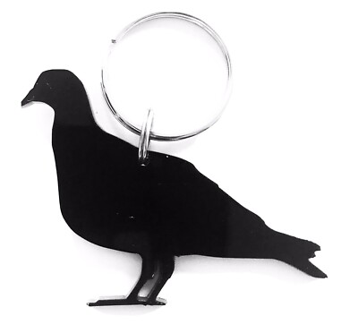 Taube Vogel Schlüsselring Schlüsselanhänger Tasche Charm in schwarz