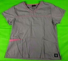 Medgear Medglam gray women's 3 pocket scrub top size M