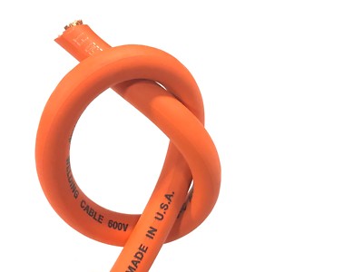 60' 1/0 HIGHLY FLEXIBLE WELDING WHIP CABLE ORANGE 600V USA MADE EPDM COPPER AWG