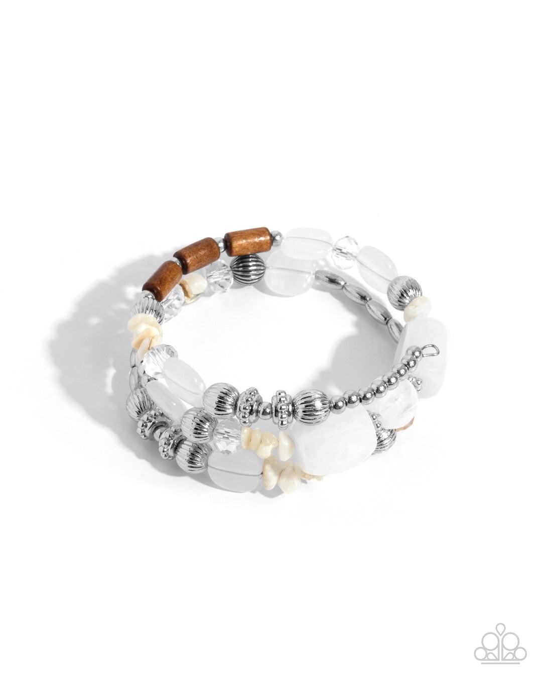 New Paparazzi Jewelry- Feeling Alive Coil Bracelet-White