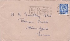 1966 cover sent from Swansea with cancel 66 National Eisteddfod