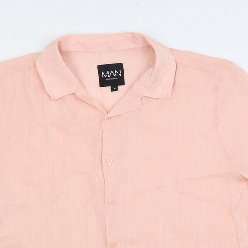 Boohoo MAN Mens Pink Viscose blend Size L Collared - Picture 3 of 10