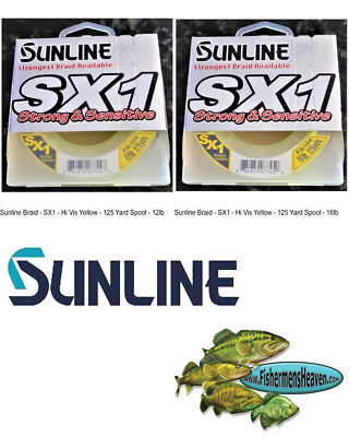 Sunline Braid SX1 Hi-Vis Yellow Pick Any Pound Test 125 Yard Bulk Spool