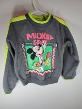 Kids 5/6 M DISNEY Jog Togs MICKEY SKATE Skateboarding Sweatshirt Vtg 80s 90s