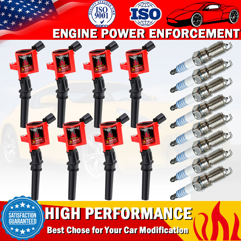 8 Pack Ignition Coil and Iridium Spark Plug for Ford F-150 4.6L 5.4L ...