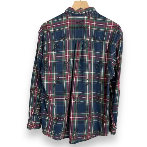 Vintage Flanell Karo Ente Hemd Rot Blau Eddie Bauer Knopfleiste Herren Größe Medium - Bild 3 von 13