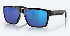 NEW Costa Del Mar Paunch Black / Blue Mirror Polarized Glass 580G