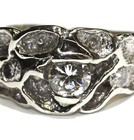 14k white gold .97ct round diamond mens freeform ring 6.4g gents 9.5 — photo 2