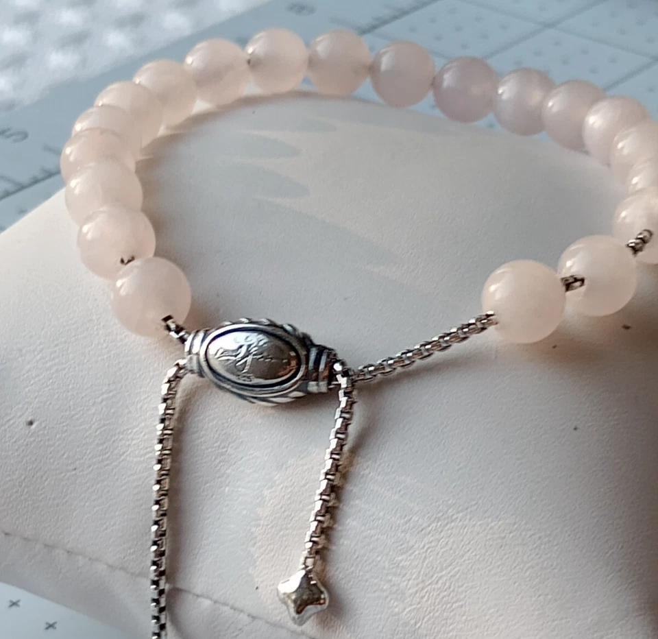 Pulsera Mujer David Yurman 8mm Cuarzo Rosa Ajustable Foto 3 de 4