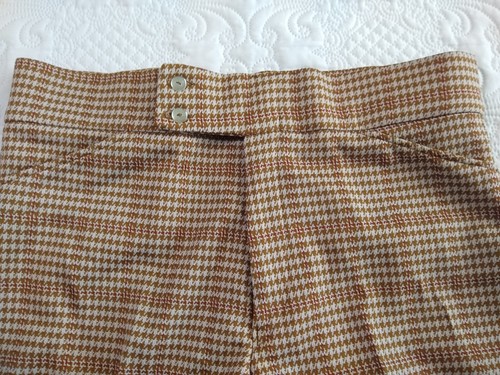 Day's Sportswear 70s Flared Pants Men's 36x32 Brown Houndstooth Disco NWOT NOS - Picture 2 of 10