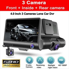 Grabadora De Video HD 3lenses Camara Delantero/Trasero/Interior Para Coche Carro