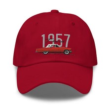 1957 Ford Thunderbird Red T-bird Antique Car Owner Dad Hat 1957 Ford Thunderbird Red T-bird Antique Car Owner Dad Hat