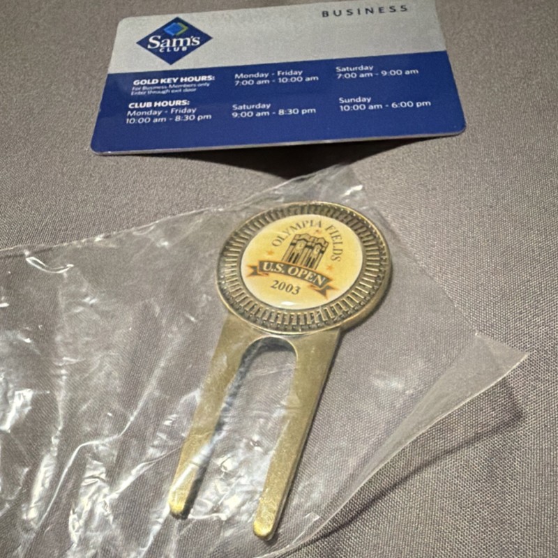USGA Member U.S. Open 2003 Olympia Fields Gold Metal 2-Prong Divot Tool
