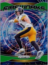 2024 Panini Prizm #15 T.J. Watt Fireworks Green Prizm