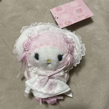 My melody mascot holder white frill Mini Plush Sanrio Original Japan