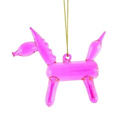 Cody Foster 3.00In Pink Balloon Unicorn Ornament, Glass, Horn Go6561