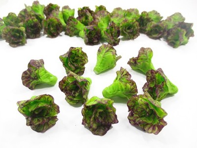 10 Loose Red Coral Lettuce Salad Vegetable Dollhouse Miniature Food Supply 15748