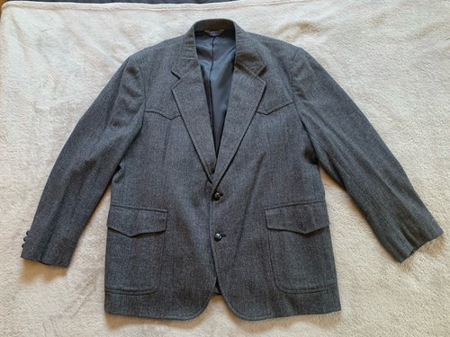 Vintage Pendleton Tweed Blazer Mens 48 Wool Blue/Gray Sport Coat Jacket Made USA