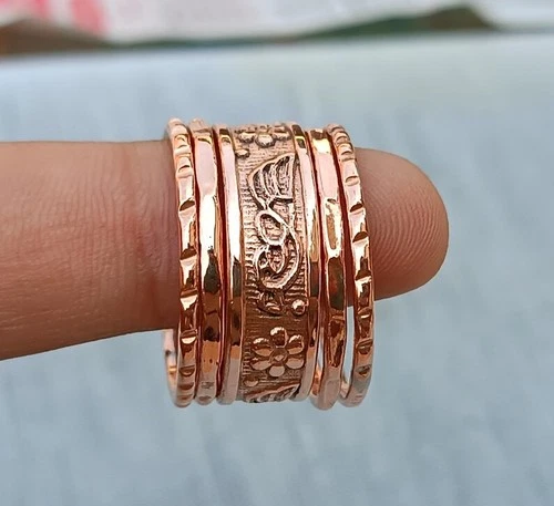 Copper Ring, Handmade Ring, Copper Jewelry, Flower Designer Jewelry, WomAll Size