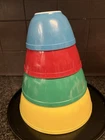 Pyrex Primary Colors Nesting Mixing Vintage Bowls 401-404