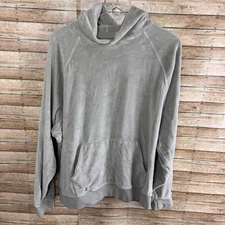 Fear of God Essentials Hoodie Women XL Beige Grey Velour Baggy Loose Streetwear