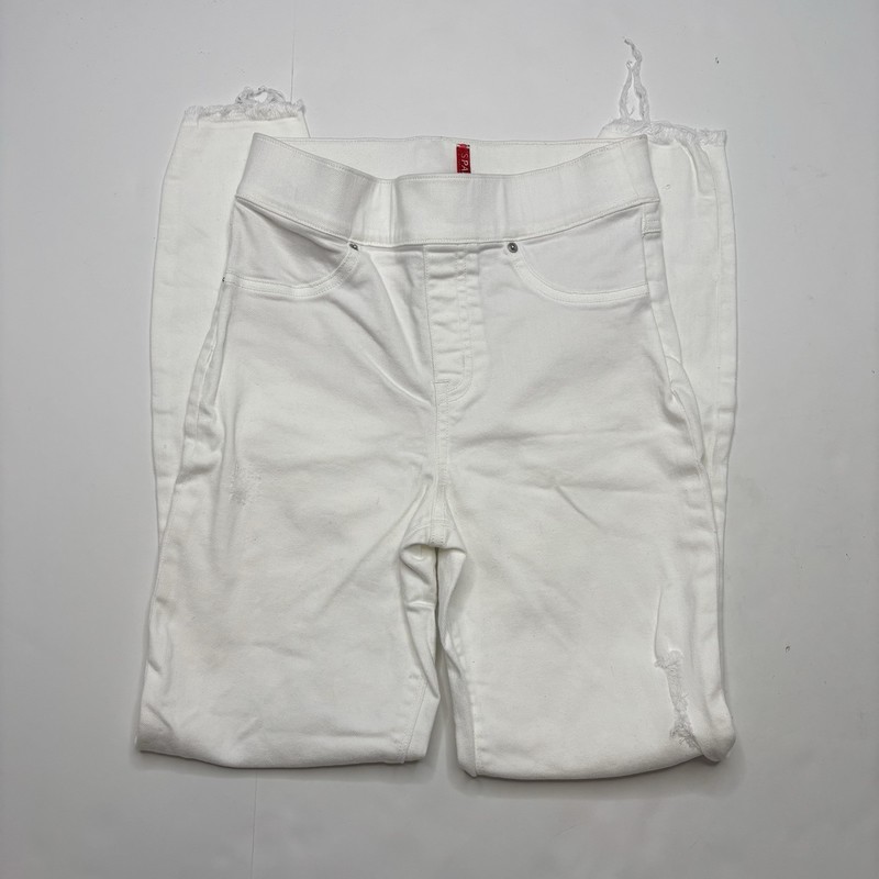 Spanx Women's White Distressed Pull On Jean Leggings Size XS
