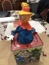 1967 Wizard OF Oz Mattel Scarecrow Jack in the Box Works When Press Apply Frt Bx