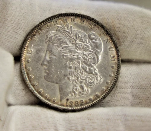1889 US Morgan Silver Dollar $1 AU (Cleaned)