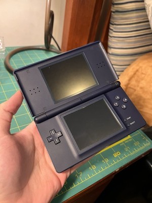 Nintendo DS Lite Enamel Navy/Blue Handheld System USG-001 Touchscreen Console