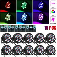 10Pack 36 LED RGB Stage Lighting PAR Light DMX Beam Party DJ Disco w/Remote
