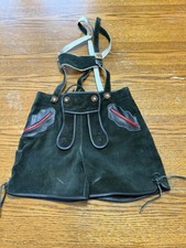 VTG Boys Green suede leather LEDERHOSEN St. Peter s Trachten Kids Oktoberfest