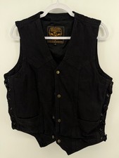 Milwaukee Performance Vest Men' M Black Denim Conceal Carry Gun Pocket Biker