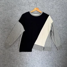 Atsuro Tayama Sweater Size 36 Black Beige Grey Cotton Blend Patchwork Pullover