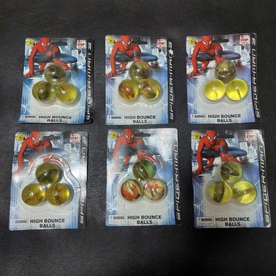 Lot Of 6 Spider-Man 3 High Bounce Balls 3pc. Set by One Stop Toy Co.  ''Marvel''
