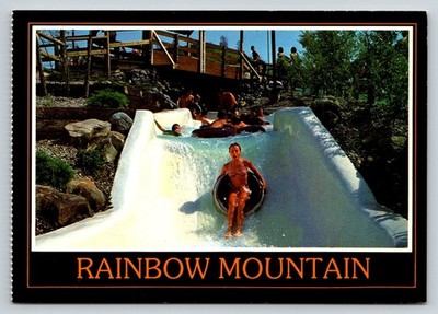 Vintage Darien Lake Rainbow Mountain Water Park Slide NY Plastichrome Postcard