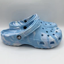 Crocs Adult Classic Marbled Clogs Blue White Tie Dye US Womens 8